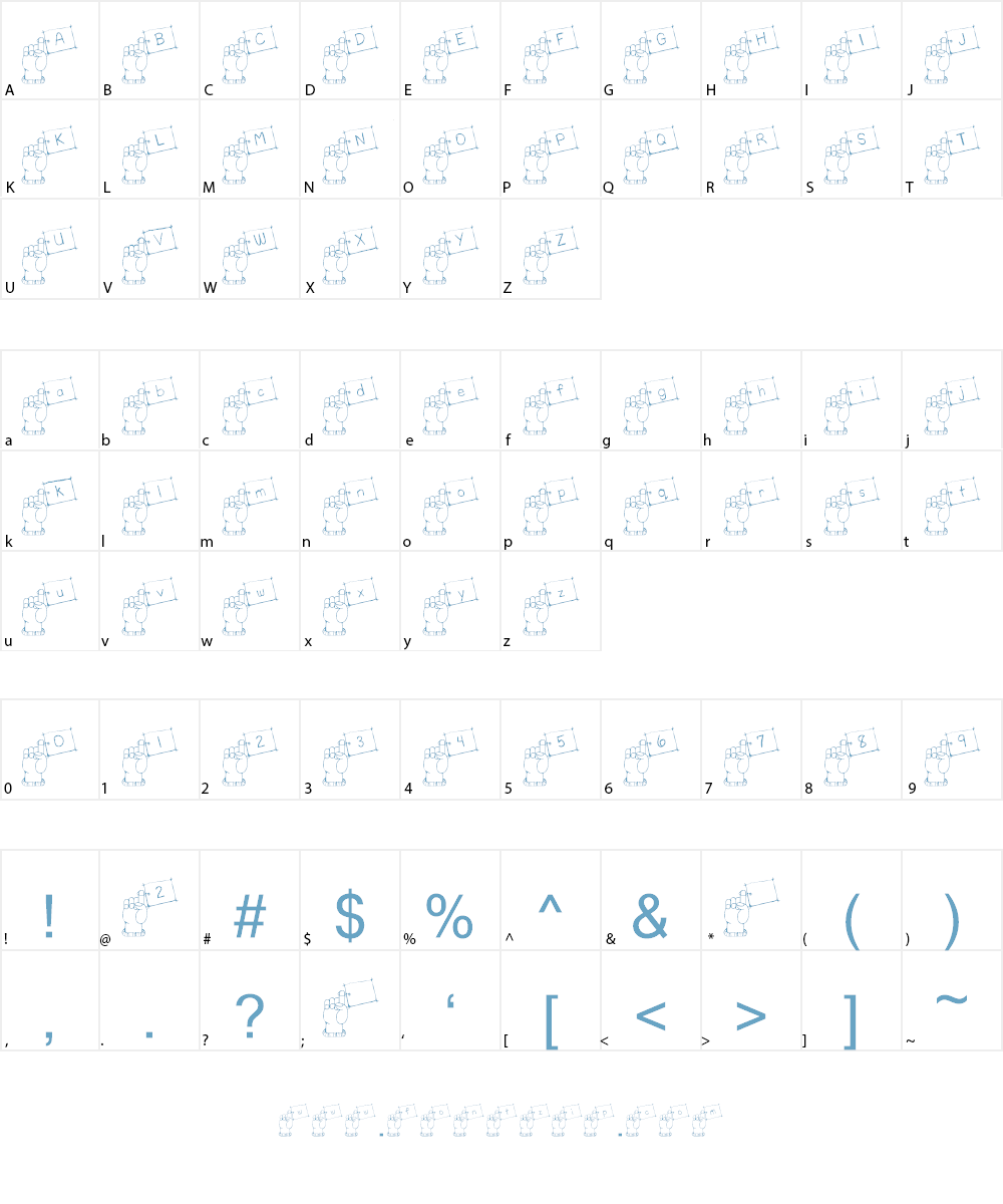 BJF Fingerprint Font Character
